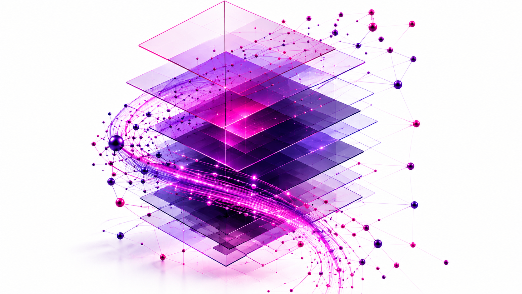 Layered glass architecture representing connected media supply layers