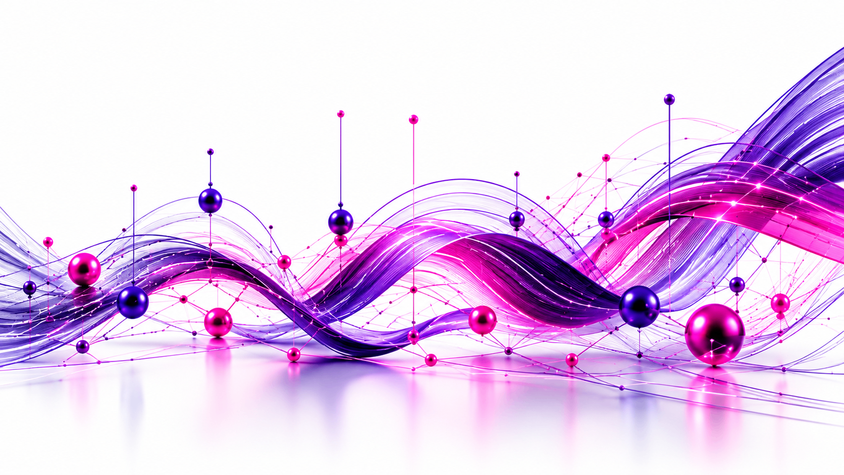Flowing connected ribbon representing connectivity between media assets