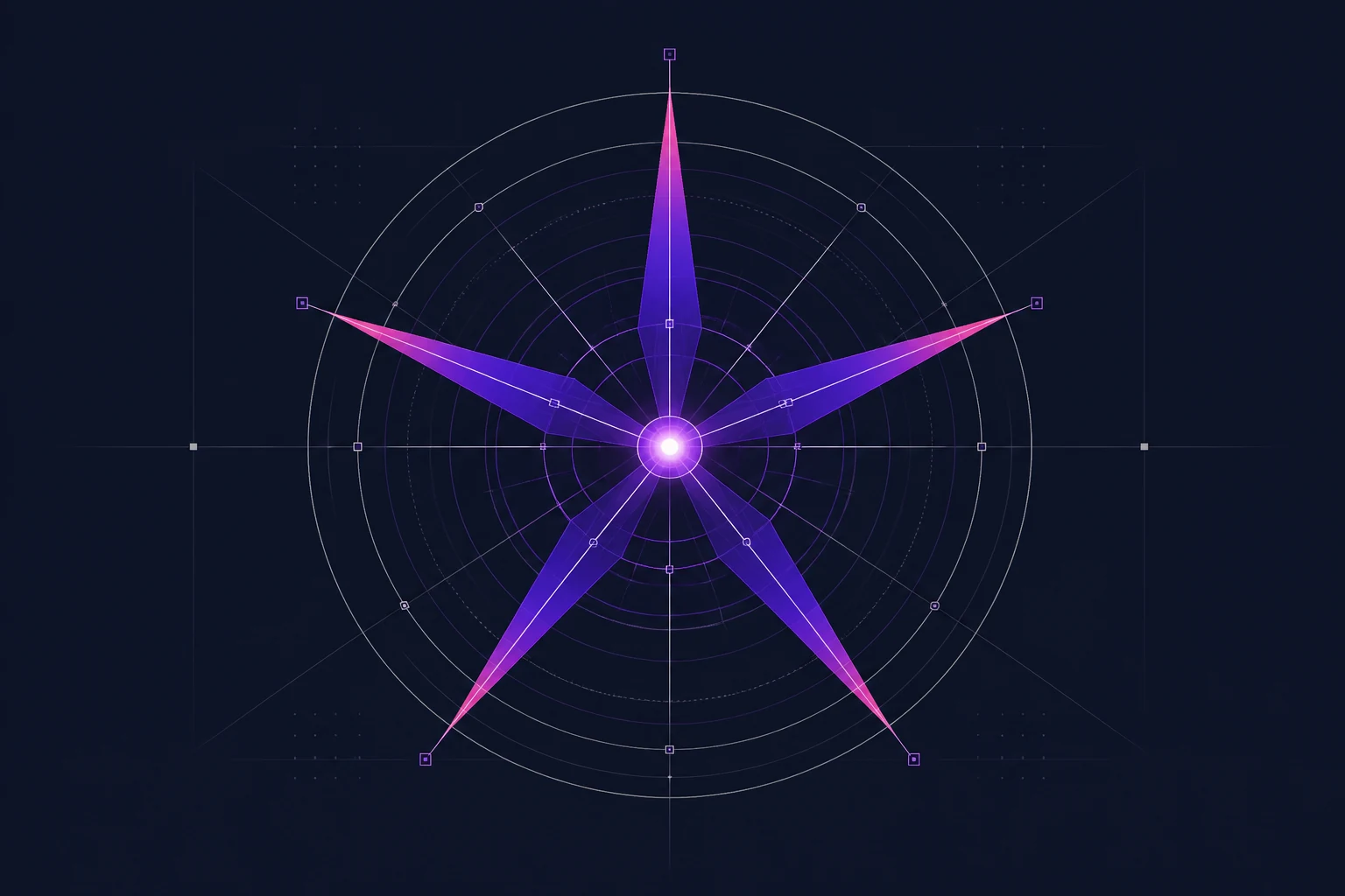 QuintworX compass mark representing the six stage architecture model