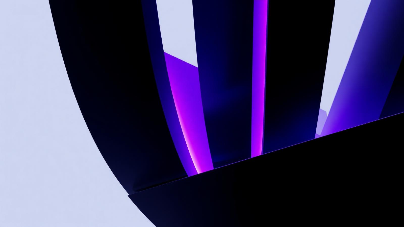 Architectural purple-lit forms representing the sectors Quintworx works across